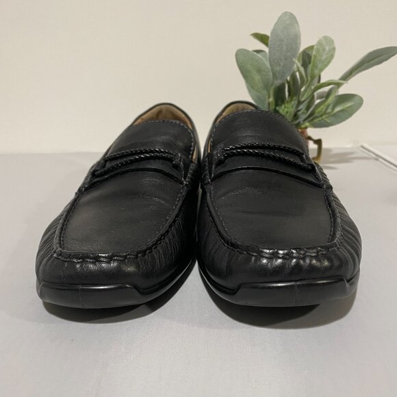 GEOX MADE IN ITALY MEN SHOES BLACK LEATHER LOAFERS SIZE 40 (US 7.5) main image 14
